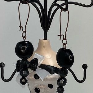 Unique Handmade Black Copper Dangle Earrings